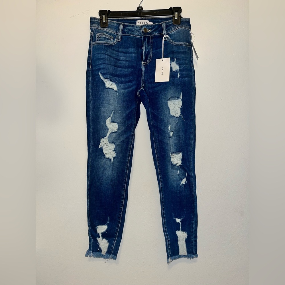 CELLO (Discovery Clothing) Dark Blue Ripped Jeans